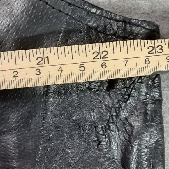 Navarre Leather Company Vest XL Black Genuine Leather Italian. Snap, Sm spots - Picture 7 of 9